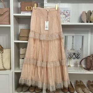 LoveShackFancy Mirella Skirt Seashell Pink XS NWT